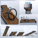 Walnut Wood Aluminum Alloy Magnetic Ring Stand Frameless Case For Samsung