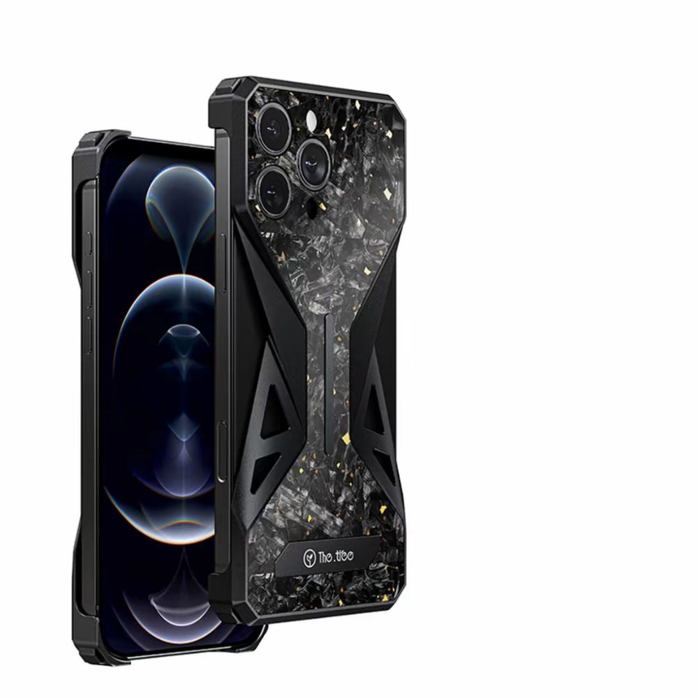 Real Carbon Fiber Titanium Bumper Case For iPhones