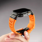 Luxury FKM Silicone Strap With Titanium Buckle For Apple Watch